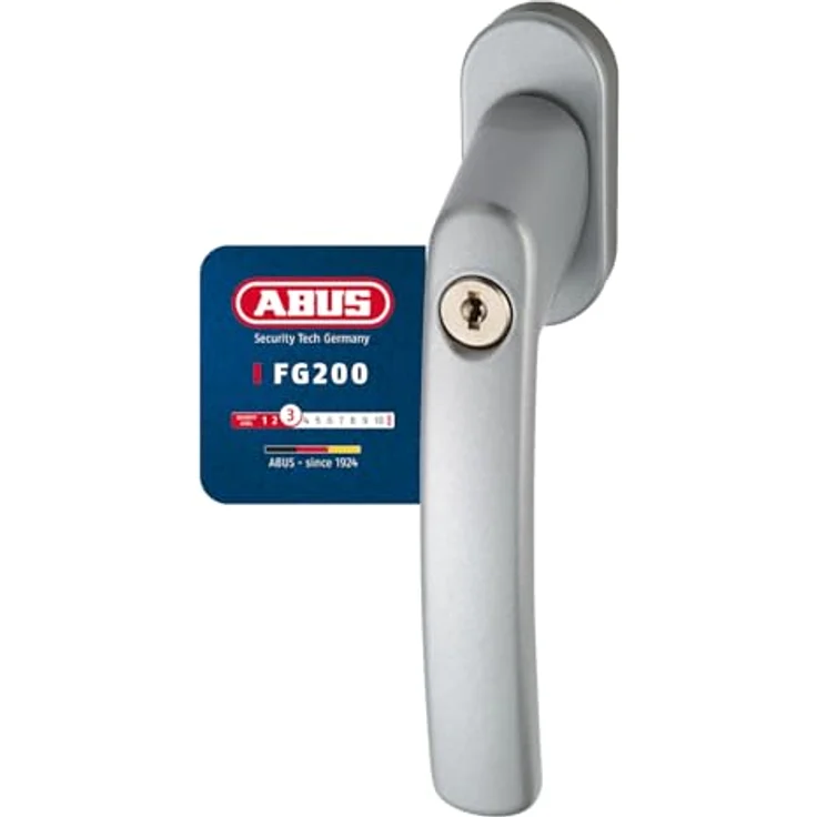 ABUS FG200 AB208-5er Set, Abschließbarer Fenstergriff mit Druckzylinder, gleichschließend, Silber, ABUS-Sicherheitslevel 3 – Bild 1