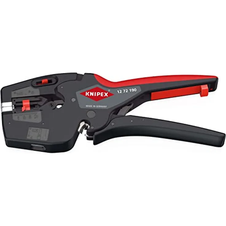 Knipex NexStrip Elektriker-Multiwerkzeug mit rutschhemmenden Kunststoff-Hüllen 190 mm 12 72 190 SB