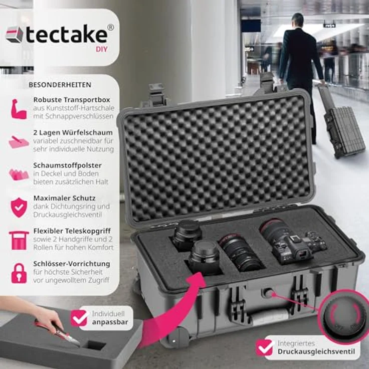 Transportkoffer rollbar mit Teleskopgriff – Bild 2
