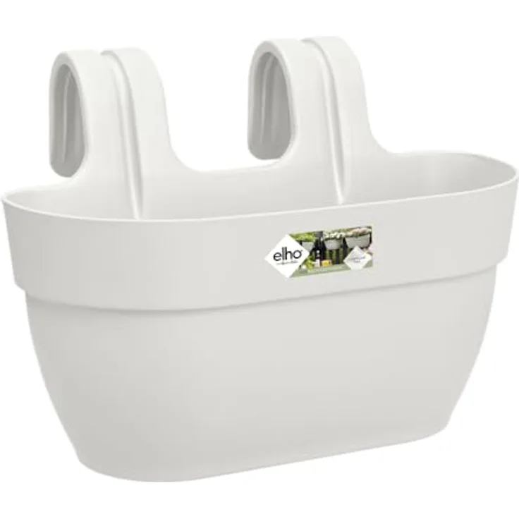 elho Vibia Campana Easy Hanger M 36 - Übertopf für Balkon & Außen - Ø 36.0 x H 26.5 cm - Weiß/Seidenweiß