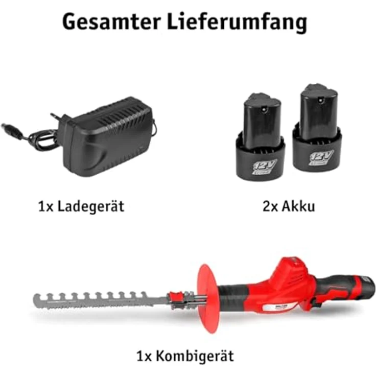 WALTER 2-in-1 Heckenschneider & Astsäge, kabellos, 12V, 2 Akkus, ergonomischer Griff, werkzeugloser Klingenwechsel, leicht & kompakt – Bild 9