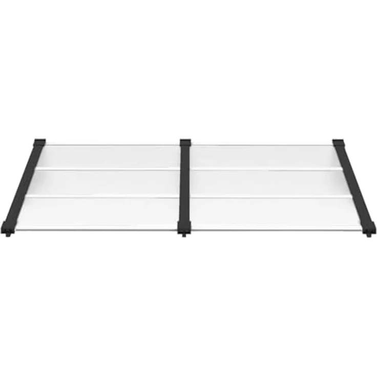 vidaXL Markise Türvordach Schwarz und Transparent 152,5x90 cm Polycarbonat (1-St) wetterfest und einfach zu montieren – Bild 5