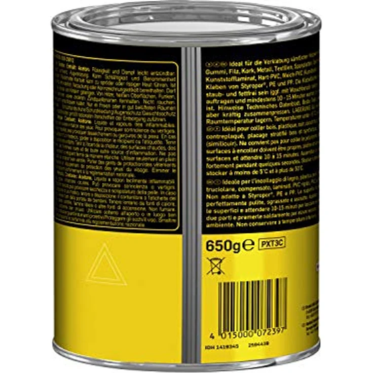 Pattex Kraftkleber Transparent, extrem starker Kleber für höchste Festigkeit, Alleskleber für den universellen Einsatz, hochwärmefester glasklarer Klebstoff, 1 x 650g - Preisvergleich – Bild 2