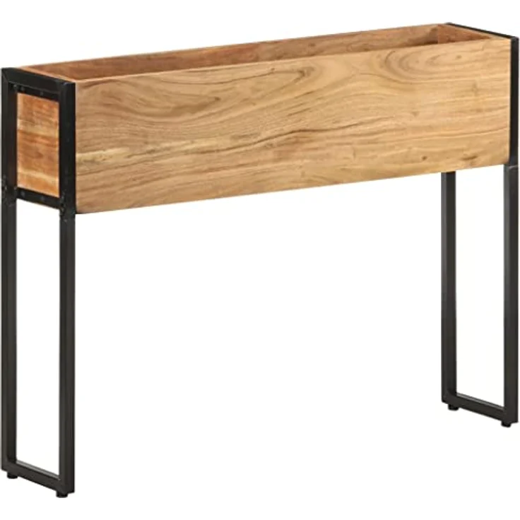 vidaXL Akazienholz Massiv Pflanzkübel Hochbeet Blumenkübel Blumenkasten Frühbeet Pflanzkasten Blumenbeet Garten Balkon Terrasse 90x20x68cm, robustes Holz mit dekorativem Design – Bild 1