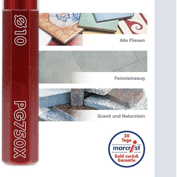 MARCRIST Fliesenbohrer PG750X-HEX 10mm, Präzisionsbohrer für Fliesen und Keramik – Bild 5