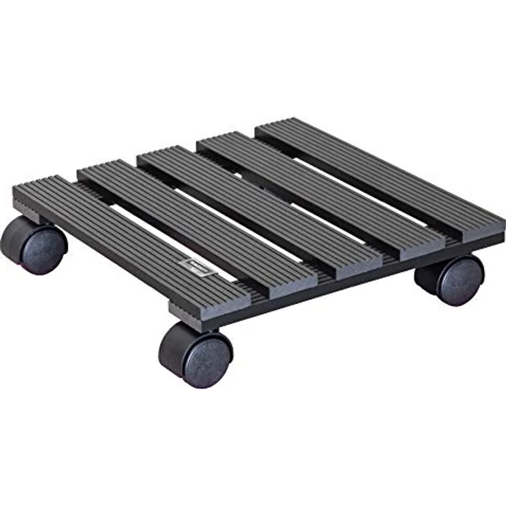 WAGNER Pflanzenroller WPC 29 x 29 cm I Pflanzenroller & Blumenroller für Außenbereich + Innenbereich, anthrazit I Kübelroller aus WPC (Wood Plastic Composite) I Tragkraft 60 kg ? 20050001 – Bild 2