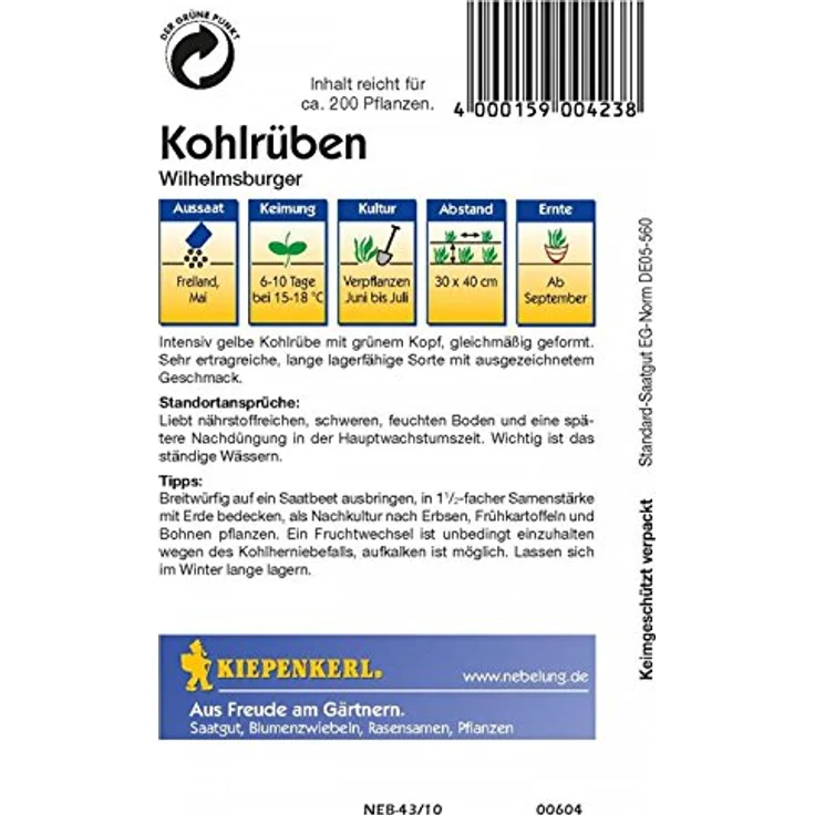 Kiepenkerl Steckrüben Kohlrüben Wilhelmsburger Portion – Bild 3