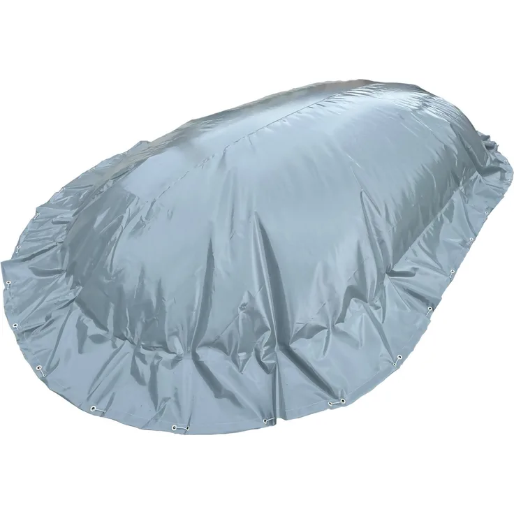 CF AeroShield Luftkissen Poolabdeckung, aufblasbare Abdeckplane oval 490 x 300 cm, 580 g/m² grau, mit Ösen und Spannseil