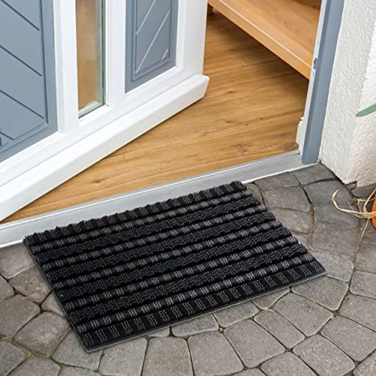 ASTRA Premium Außenbereich-Matte - Poly Brush - strapazierfähige Fußmatte - schwarz/anthrazit - 50 x 80 cm – Bild 2