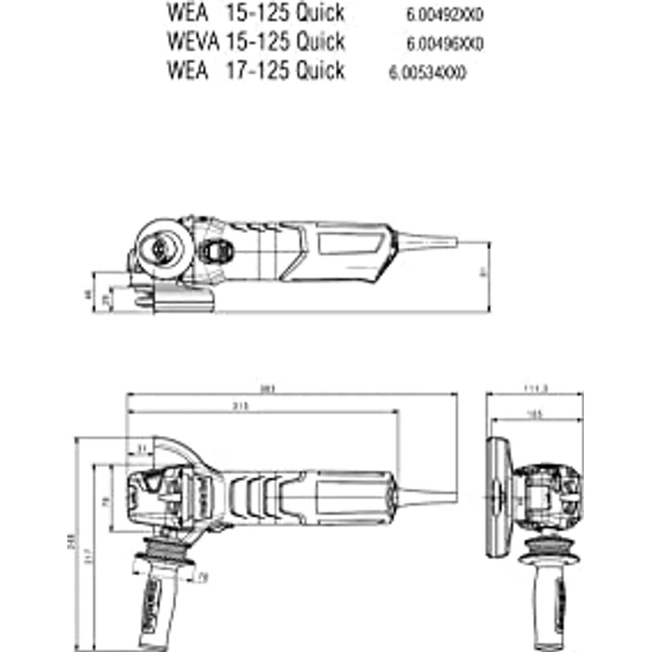 Metabo 600515000 WE 17-125 Quick Winkelschleifer, 1700 W, Farbe, Size – Bild 4