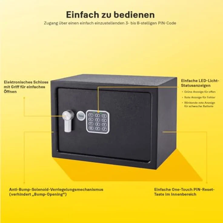 Yale, Tresor, YE YSV250DB2 - Tresor PIN-Code 16.3L (16.30 l) – Bild 2
