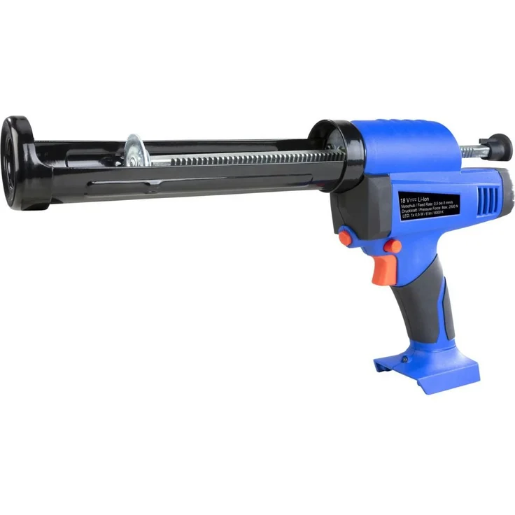 Westfalia Werkzeug Akku-Kartuschenpistole AKP2-18, 18 Volt Li-Ion, für 300 ml Kartuschen, automatischer Rücklauf, regelbare Auspressgeschwindigkeit