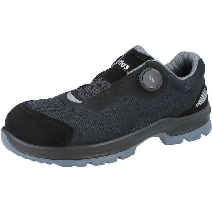 ATLAS Flash 3300 BOA Herren Sicherheitshalbschuhe S1, atmungsaktiv, schwarz, Größe 45