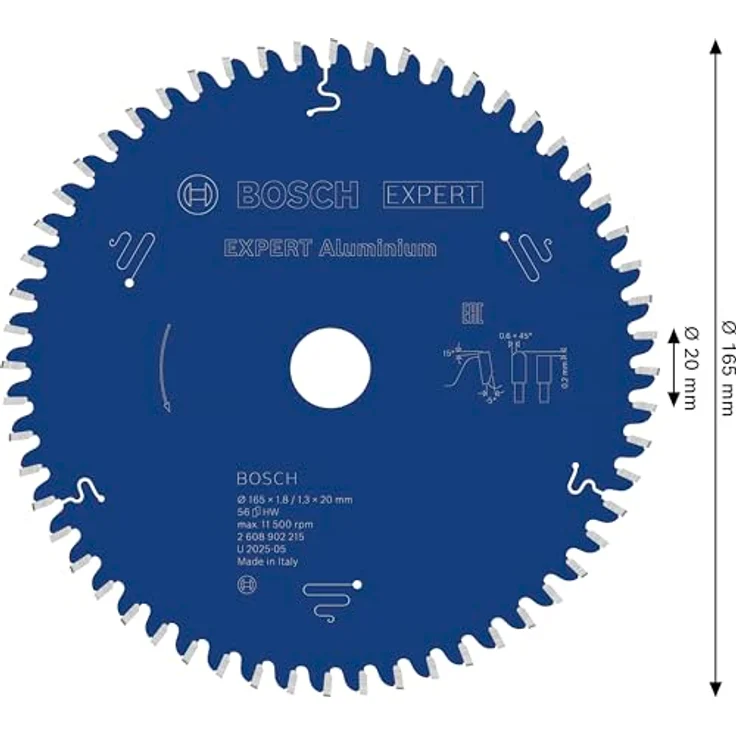 Bosch EXPERT Aluminium Kreissägeblatt, 165 mm, robustes Carbide-Design für Handkreissägen und Metalltrennsägen – Bild 3