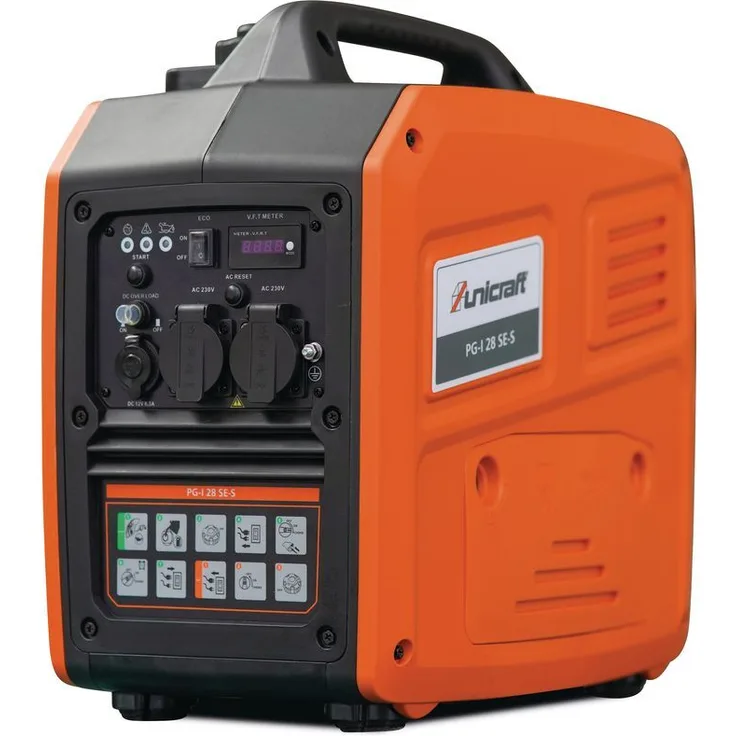 UNICRAFT Inverter-Stromerzeuger PG-I 28 SE-S, tragbares Modell mit reiner Sinuswelle, 2,8 kW Leistung, geräuscharmer ECO-Betrieb, 9 Stunden Laufzeit bei 50% Last
