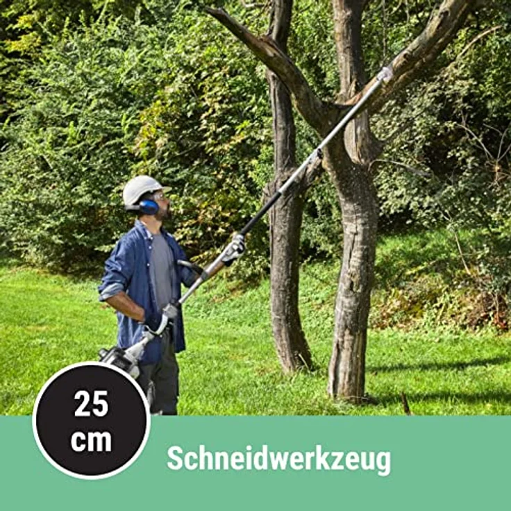 Alpina-Garden Benzin-Motorsense AMT 26 - 5 in 1, 25.5 cm Arbeitsbreite Messer, 43 cm Arbeitsbreite Faden, Set, mit Heckenscheren- und Hochentasteraufsatz – Bild 6