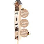 CULT at home Insektenhotel groß XXL stehend - mit Erdspieß - Insektenhaus Gesamthöhe 151 cm - Hummelhaus Wildbienenhaus Bienenhaus Marienkäferhaus NIS...