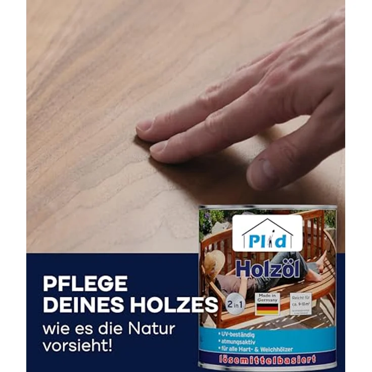Plid® Holzöl Pflegeöl Holzschutz Imprägnieröl Gartenmöbel Teakholzöl Holzlasur Holzschutzöl Holzpflegeöl Holz Öl Außen Farblos 2l – Bild 3