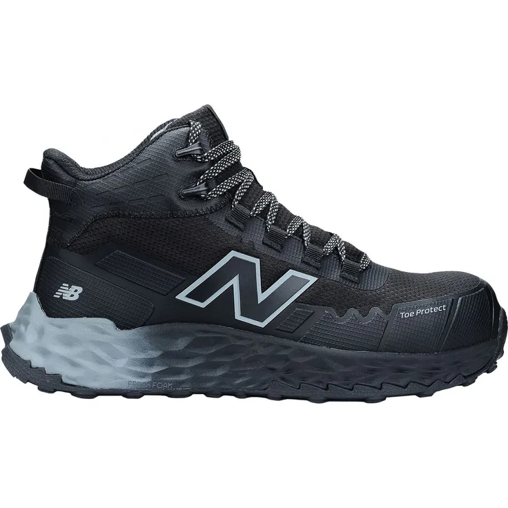 New Balance Cremorne Mid Sicherheitsstiefel, Schwarz/Grau, Weite 2E, S3L HRO FO SC SR, Fresh Foam-Zwischensohle, Fiberglas-Zehenkappe