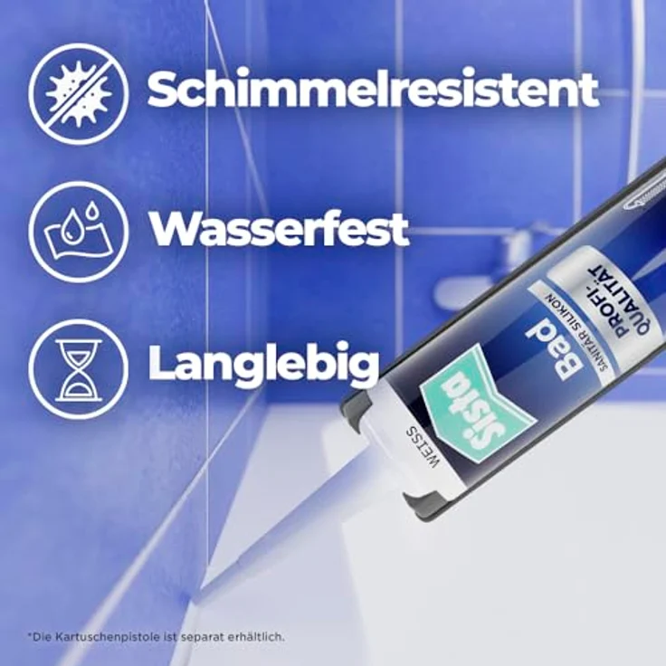 Sista Bad Sanitär-Silikon Herstellerfarbe Weiß SBPWH 280ml – Bild 5