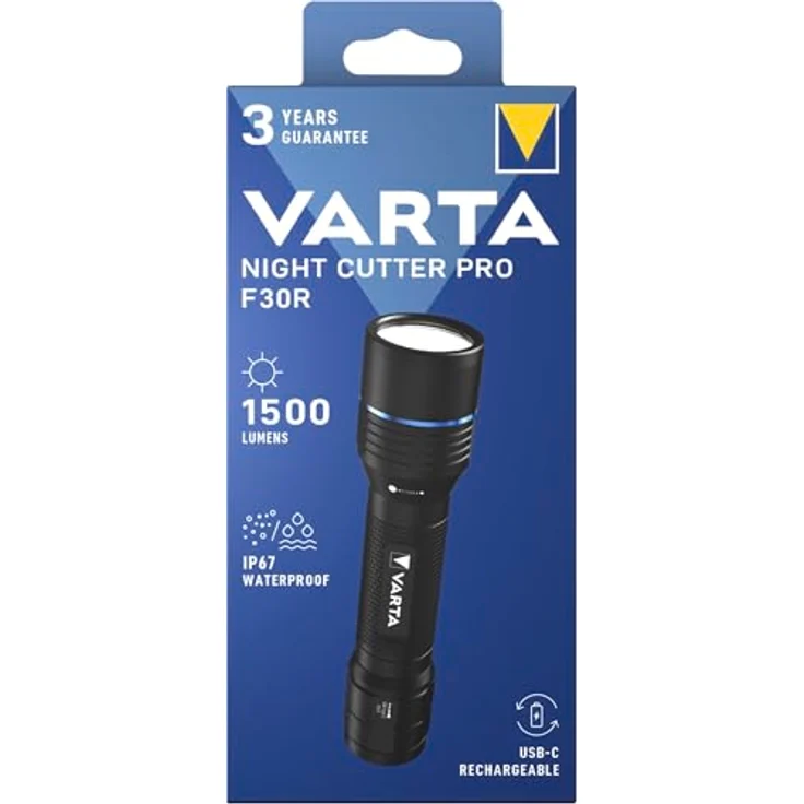 VARTA Night Cutter Pro F30R, LED Taschenlampe mit 1500 Lumen, wasserdicht IP67, Luftfahrtaluminium, Präzisionsfokus, inkl. Schlüsselband – Bild 2