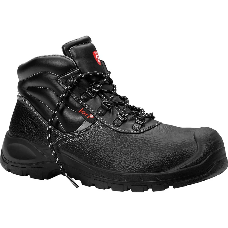 JORI Sicherheitsschuhe 16281 Jori Basic II Mid, S3 Arbeitsschuh mit Stahlkappe und rutschfester PU/PU-Laufsohle, schwarz, Größe 41