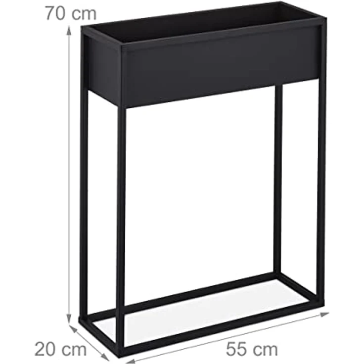 relaxdays Blumenständer Metall Blumenständer in Schwarz, modernes Design, vielseitig einsetzbar, robustes Eisen – Bild 5