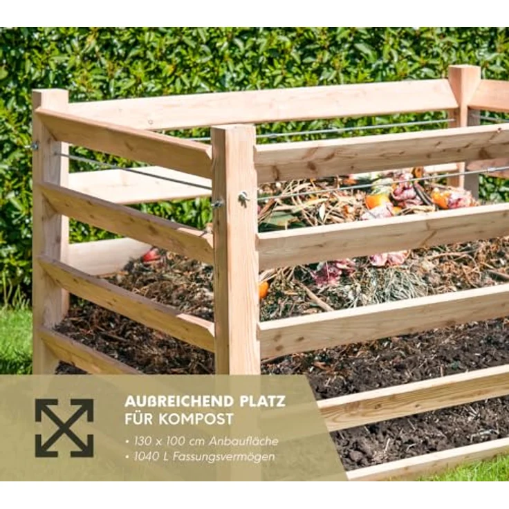 Westmann Westmann Komposter Lärche Holzkomposter Kompostkiste 130x100x80 cm – Bild 6