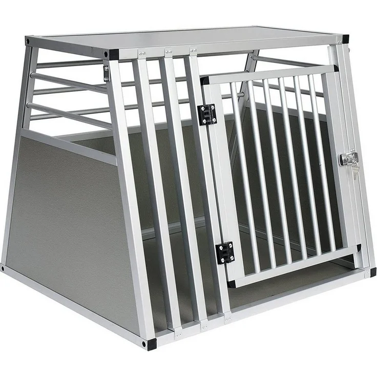 EUGAD Tiertransportbox, Hundetransportbox Alu Reisebox Autobox XL Silber, Sicherheitsverschluss, gute Belüftung, Kunststoffschutz - Preisvergleich – Bild 1