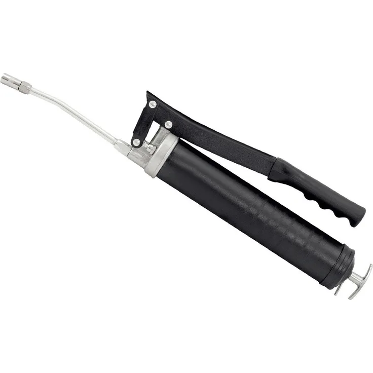 APA Kartuschenpistole, mechanische Fettpresse schwarz, Einhandbetrieb mit 400 bar Druck und 30 cm Düsenrohr