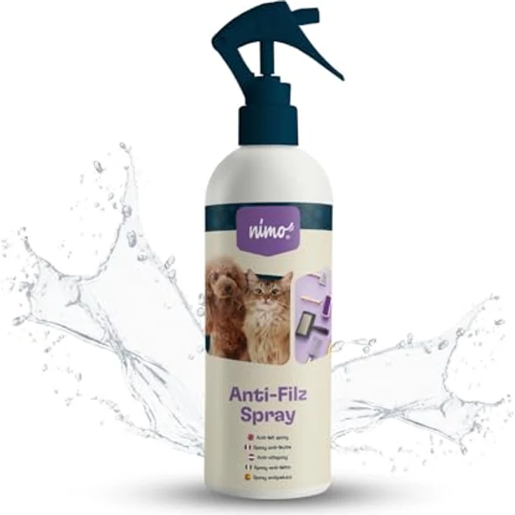 nimo Fellpflege Anti-Filz Spray, 500 ml, bioaktive Formel für langfristig verbesserte Kämmbarkeit, filzfreies Fell – Bild 1