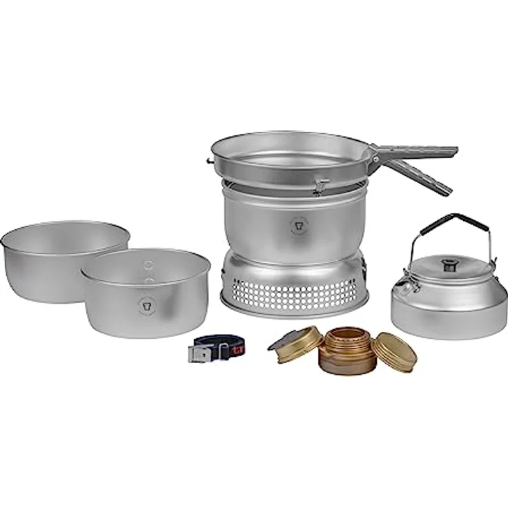 Trangia Campingkocher Serie 25, Gaskocher für 3-4 Personen mit Ultralight-Aluminium und expandierbarem Kochgeschirr
