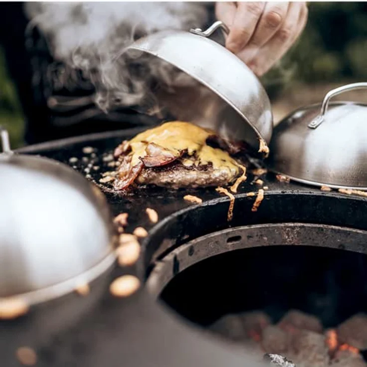 MOESTA-BBQ 19318 - XL BurgerCover 2er Set - Schmelzglocke für Cheeseburger – Schmelz- und Abdeckhaube für Grill und Teppanyaki – Bild 5