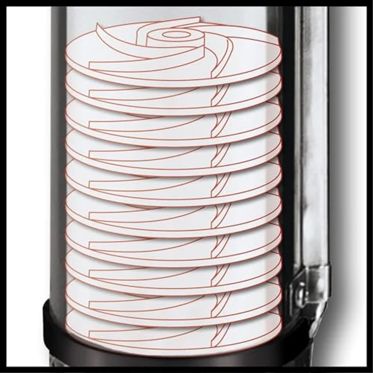 Einhell Tiefbrunnenpumpe GC-DW 1300 N (1300 W, 5.000 l-h max. Fördermenge, 20m max. Eintaucht., Edelstahlgehäuse, Edelstahlsieb, inkl. 22m Ablassseil) Tiefbrunnenpumpe – Bild 6