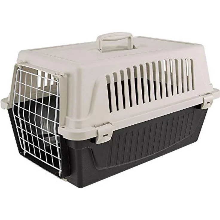 Ferplast Transportbox für Haustiere Hundebox für kleine Hunde und Katzen Atlas 20 EL, Transportbox für Haustiere, Lüftungsgitter, 37 x 58 x 32 cm, schwarz – Bild 1
