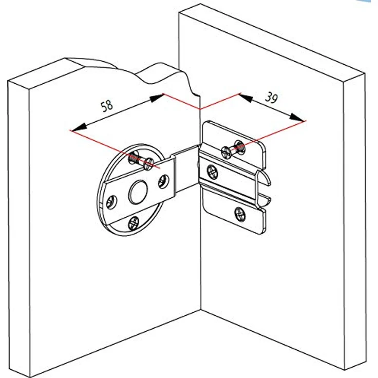 SO-TECH® Möbelbeschlag Tisch- und Blendenverbinder CLICK CATCH 90°, schwenkbar 360°, verzinkter Stahl, 1 St – Bild 5