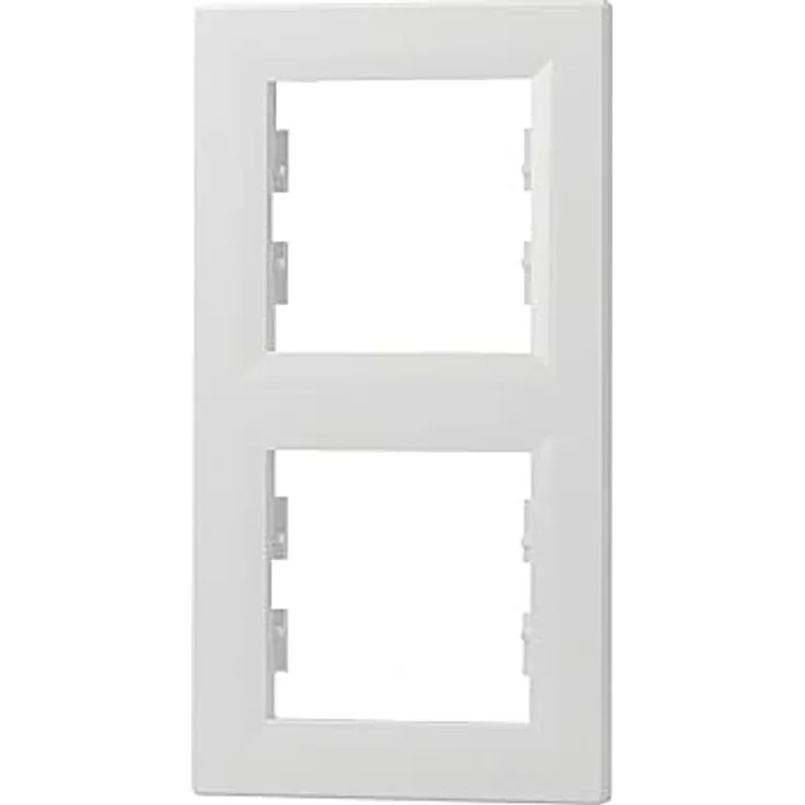 Schneider Electric Asfora 2-fach Rahmen für Steckdose und Schalter, vertikal, weiss, VDE-zertifiziert