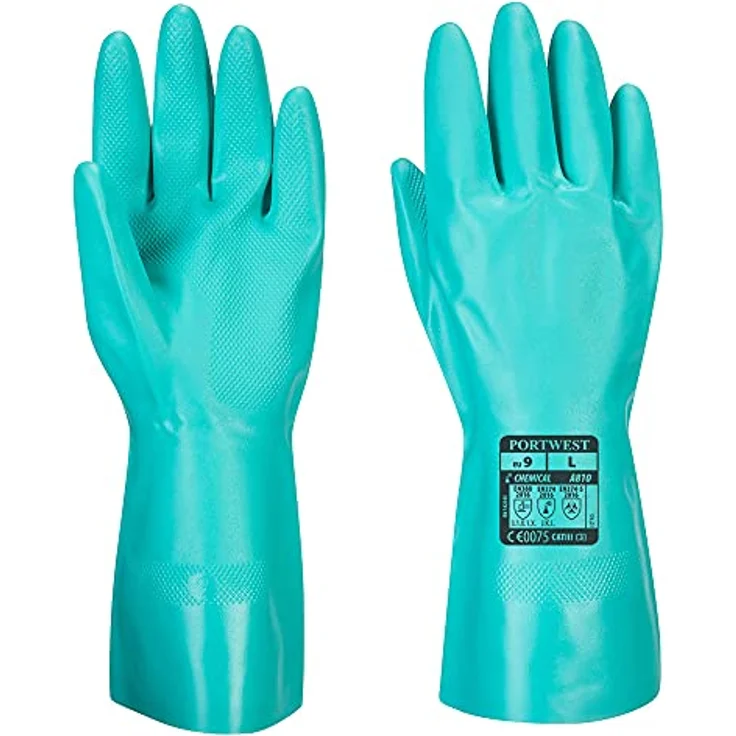 Portwest A810 Nitrosafe Chemikalienhandschuh, chemikalienbeständige Stulpe mit strukturiertem Muster für besseren Halt, Nitril – Bild 1