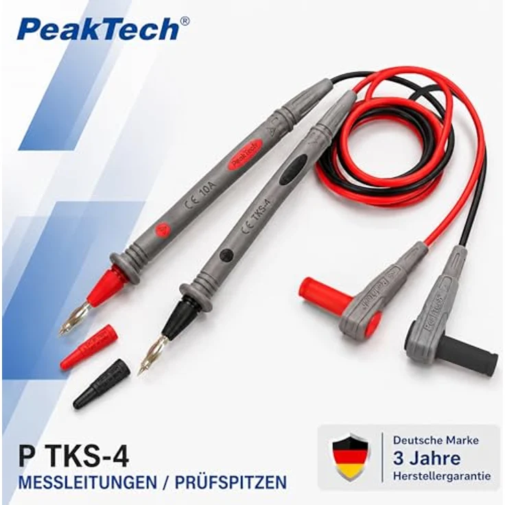 PeakTech Multimeter PeakTech TKS-4: 4mm Sicherheitsprüfleitungen mit Federkontakt, (1 St) – Bild 3