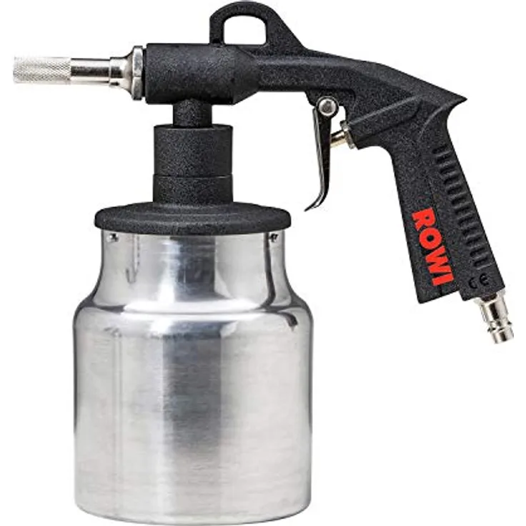 Rowi Sandstrahlpistole 'DSA 1000/1', 1 l Saugbecher, 130-250 l/min, gehärtete Stahldüse für Metalloberflächen
