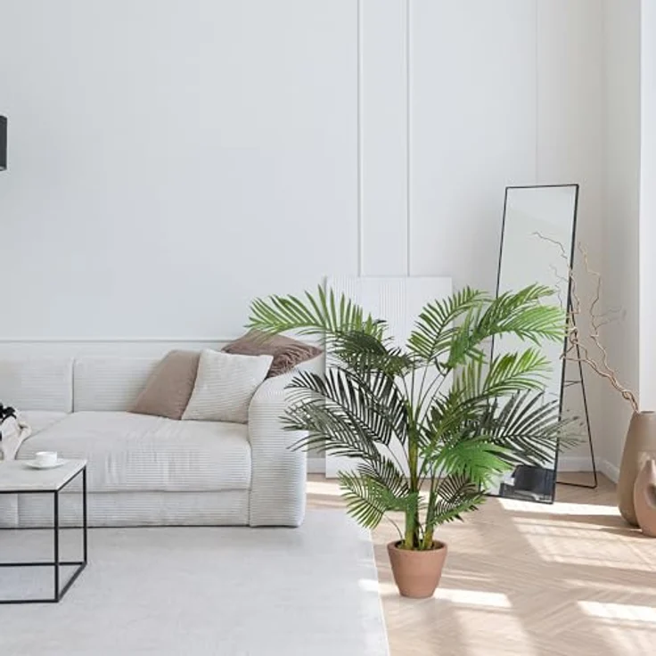 hjh OFFICE Kunstpalme 150cm Areca II Künstliche Palme groß, Goldfruchtpalme, für Büro Wohnzimmer Schlafzimmer – Bild 4