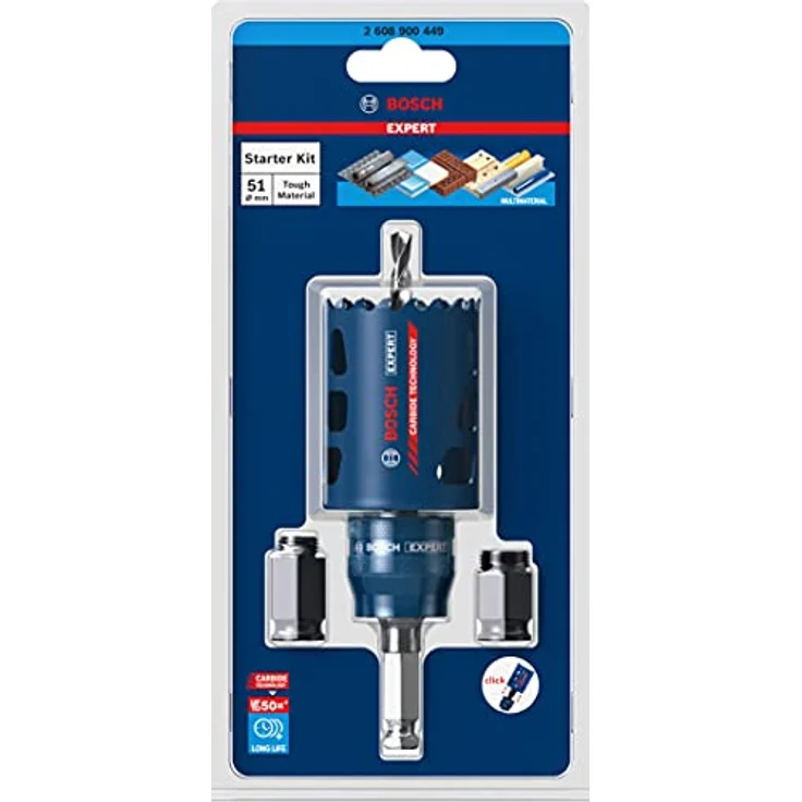 Bosch Expert Lochsäge-Starter-Set Expert Tough Sägen-Ø 51 mm Schnitttiefe 60 mm Power Change Plus – Bild 2