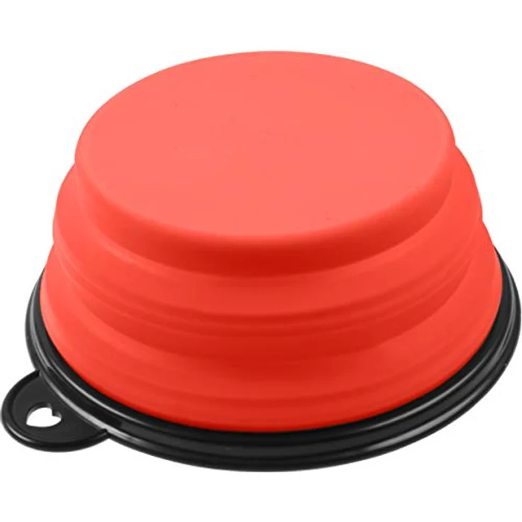 PhoneNatic Faltbarer Silikon-Hundenapf in rot, Reisenapf für Hunde und Katzen mit Karabiner -, S, rot, 350 ml, 60014328 – Bild 4