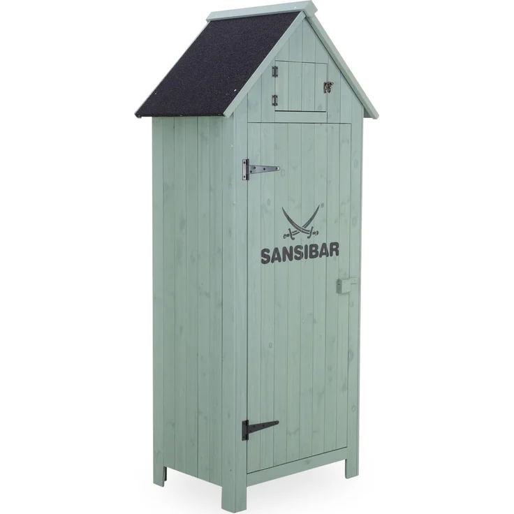 SANSIBAR Garten-Gerätehaus ROSKILDE, Tannenholz, grün, BHT 77x179x55 cm, mit rostfreien Schrauben