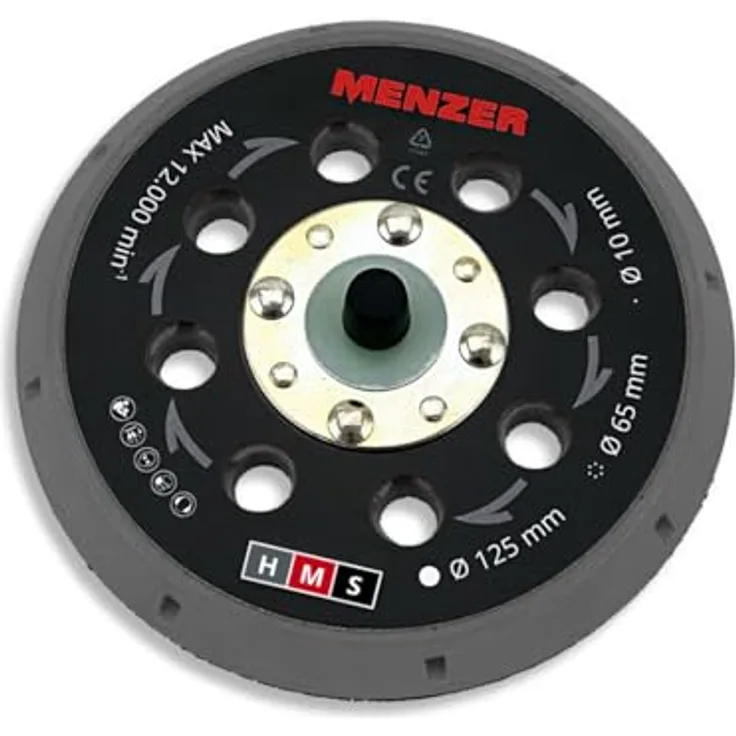 MENZER Multi-Loch-Schleifteller 125 mm Hard, für MENZER ETS 125 5.0 und 2.5, hoher Schleifabtrag, ideal zum Verschleifen von Unebenheiten