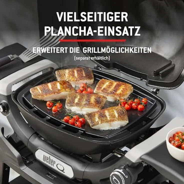 Weber Q1200N, Gasgrill mit Stand Schwarz, porzellanemaillierter Guss-Grillrost, frontale Fettauffangschale – Bild 6