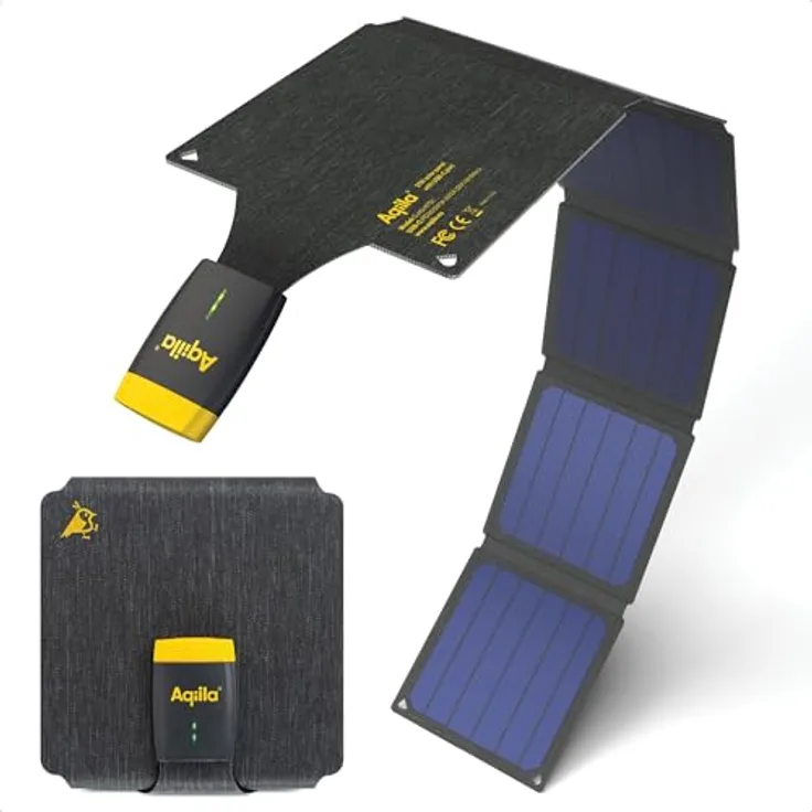AQIILA Solarpanel Sunbird P21, 21 W, faltbar, USB-C, IP67, schwarz