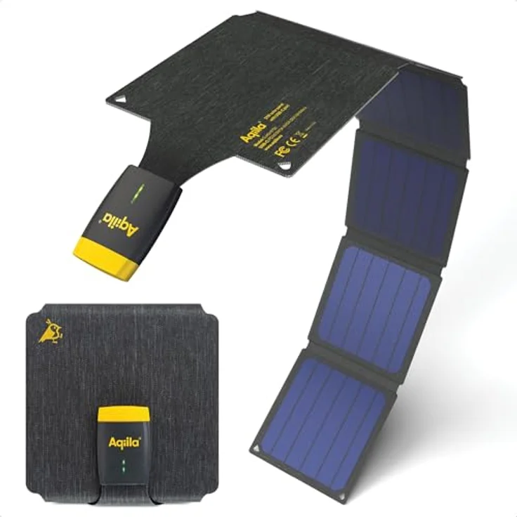 AQIILA Solarpanel Sunbird P21, 21 W, faltbar, USB-C, IP67, schwarz – Bild 1