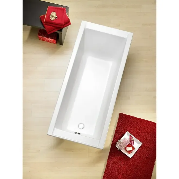 Ottofond Badewanne Filo, 170 x 75 cm, Sanitäracryl, weiß, pflegeleicht und rutschfest mit glasfaserverstärktem Außenmantel
