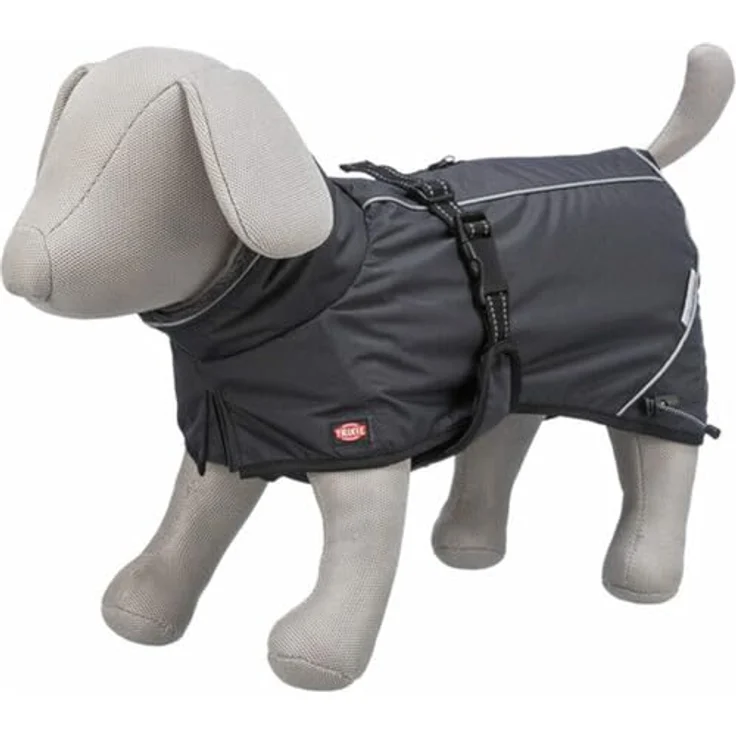 Trixie Calvi Hundemantel, Schwarz, L: 55 cm, wasser- und winddicht, mit reflektierenden Streifen – Bild 4